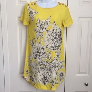 Juicy Couture Sunshine Yellow Floral Sheath Dress